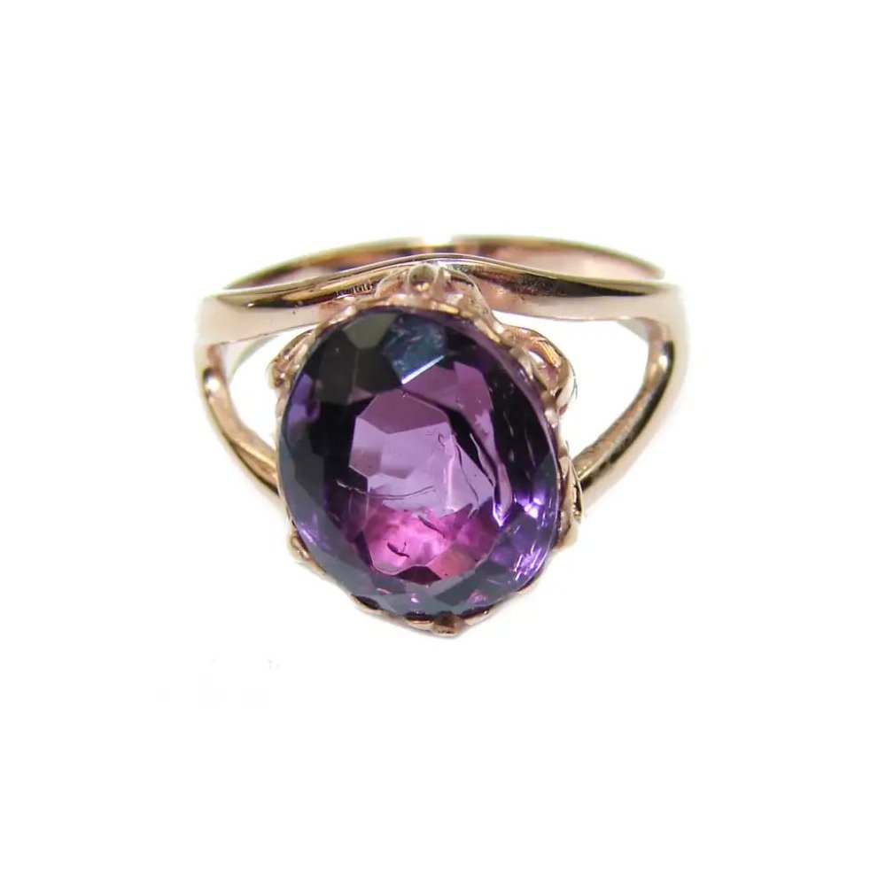 Perfect Amethyst Gold Over Sterling Silver Ring
